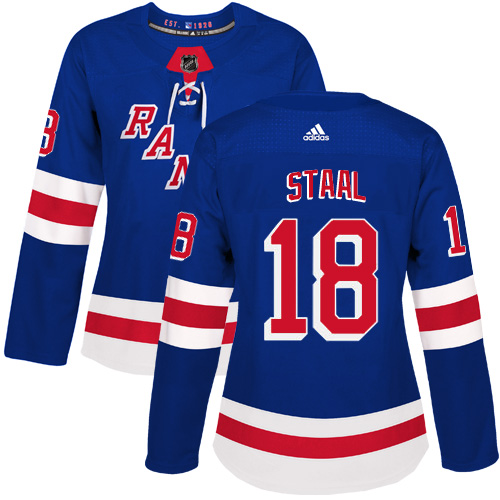 Adidas Rangers #18 Marc Staal Royal Blue Home Authentic Women's Stitched NHL Jersey - Click Image to Close